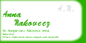 anna makovecz business card